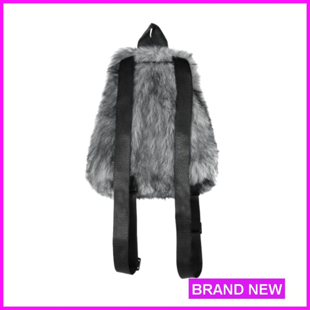 Faux Fur Mini Backpack Drawstring Rucksack Adjust… - image 5